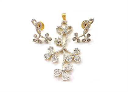 Gold Plated | CZ Studded Pendant Sets